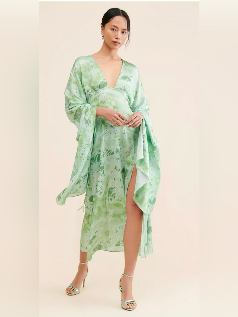 Anthropologie Let Me Be Midas Midi Abstract Dress